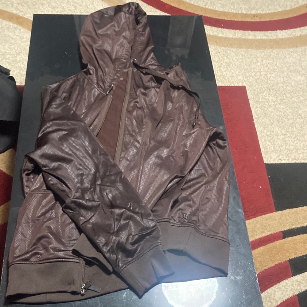 Men's Chocolate Brown Hooded Windbreaker